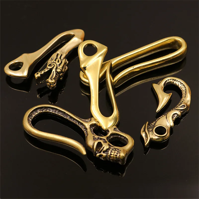 Solid Brass Belt U Hook Skull Dragon Bamboo Fish Hook Fob clip Keychain Key Ring Wallet Chain Hook Leather Craft Decor 4 styles
Solid Brass Belt U Hook Skull Dragon Bamboo Fish Hook Fob clip Keychain Key Ring Wallet Chain Hook Leather Craft Decor 4 styles