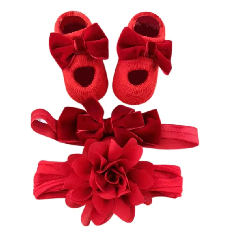 Фото Подарочные детские носки для новорожденных 3 шт. в упаковке повязка на голову с