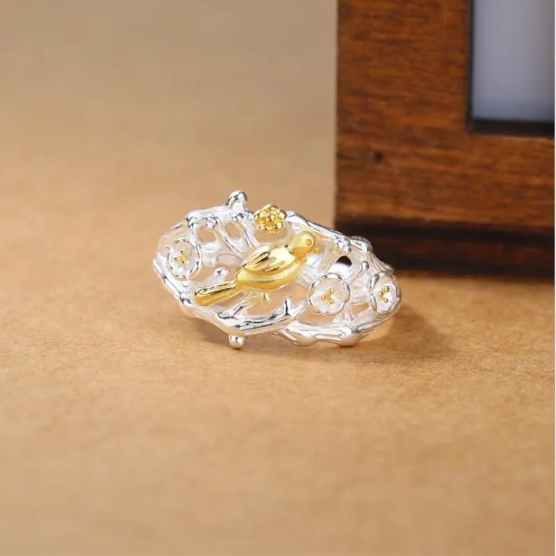 Silver Plated Jewelry New Arrival Golden Bird Fashion National Style Handmade Flower Branch Opening Rings R241
Silver Plated Jewelry New Arrival Golden Bird Fashion National Style Handmade Flower Branch Opening Rings R241