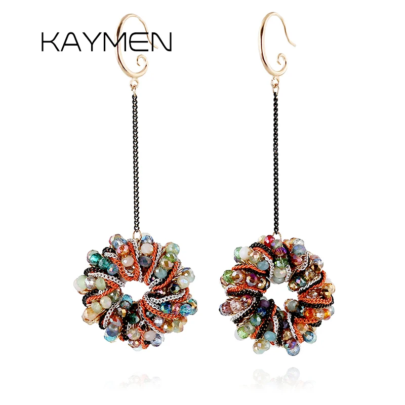KAYMEN Unique Design Handmade Round Crystal Pendant Earrings for Women Golden Plated Strand Drop Dangle Earrings EA-04140
KAYMEN Unique Design Handmade Round Crystal Pendant Earrings for Women Golden Plated Strand Drop Dangle Earrings EA-04140
