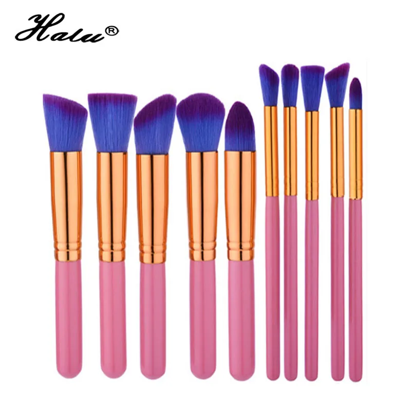 Halu Profssional деревянная основа набор кистей для макияжа 10 шт Powder Eye shadow Blush Макияж