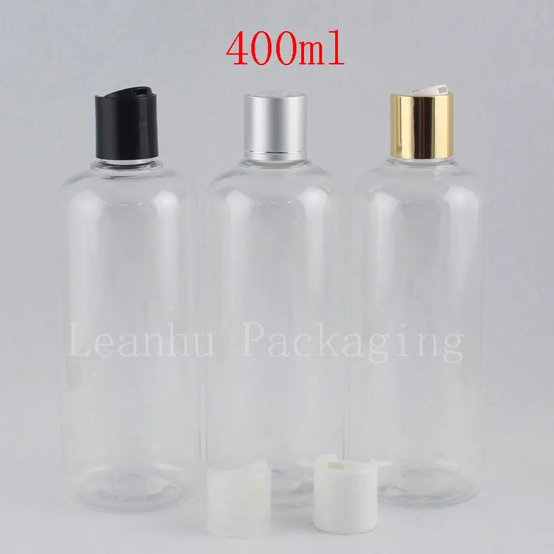400CC Clear Plastic Bottles With Caps Shampoo Container Empty Gold Silver Disc Top Cap,Shower Gel Body Lotion Packaging 400ml 
400CC Clear Plastic Bottles With Caps Shampoo Container Empty Gold Silver Disc Top Cap,Shower Gel Body Lotion Packaging 400ml