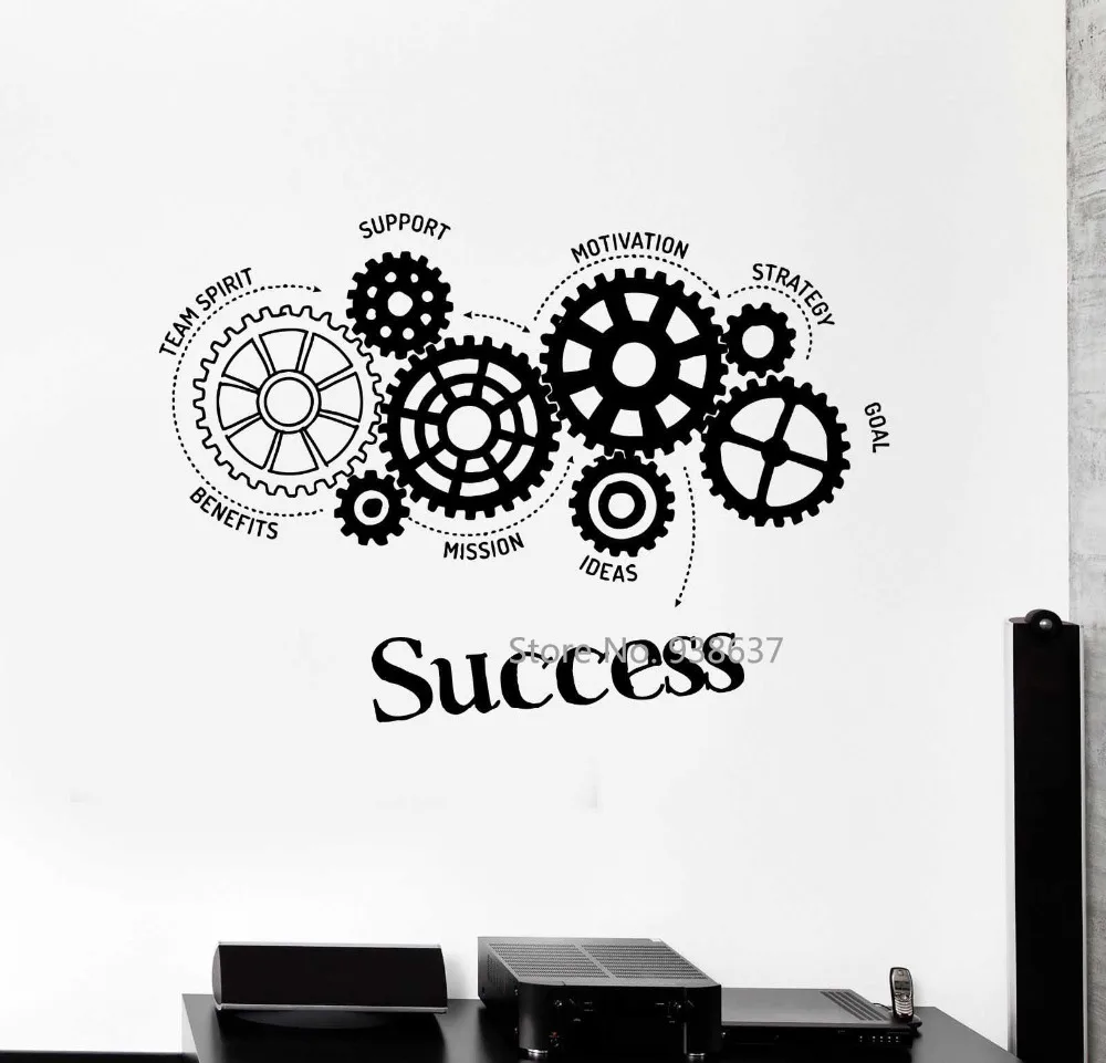 Quotes Vinyl Wall Decal Success Words Gears Office Motivation Removable Art Stickers Inspirational Wall Sticker for Office ZB465
Quotes Vinyl Wall Decal Success Words Gears Office Motivation Removable Art Stickers Inspirational Wall Sticker for Office ZB465