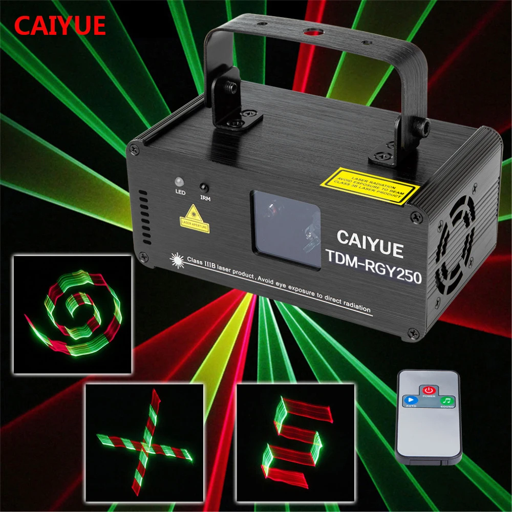 3D DMX512 эффекты RGY красный зеленый желтый лазерный сканер проектор полный свет DJ