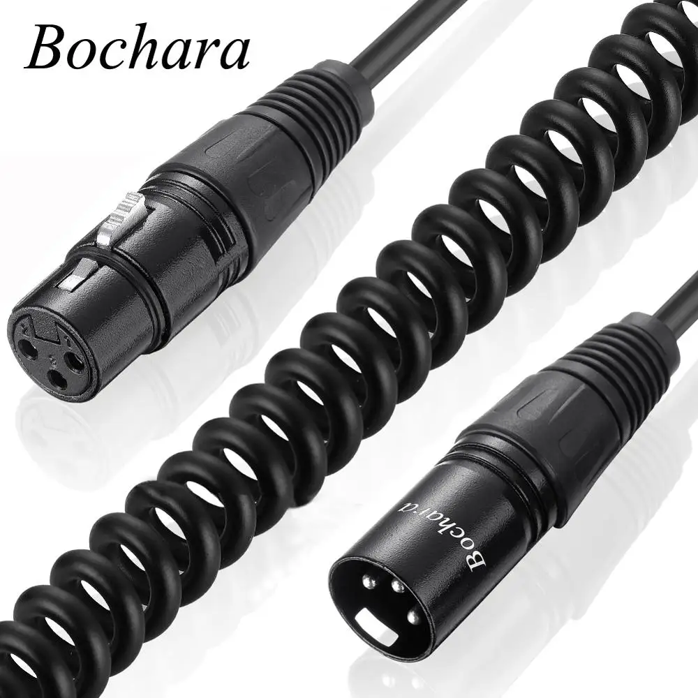 Bochara Elastic Coiled XLR Cable Male to Female 3Pin jack OFC Copper Dual Shielded For Mic Mixer
Bochara Elastic Coiled XLR Cable Male to Female 3Pin jack OFC Copper Dual Shielded For Mic Mixer
