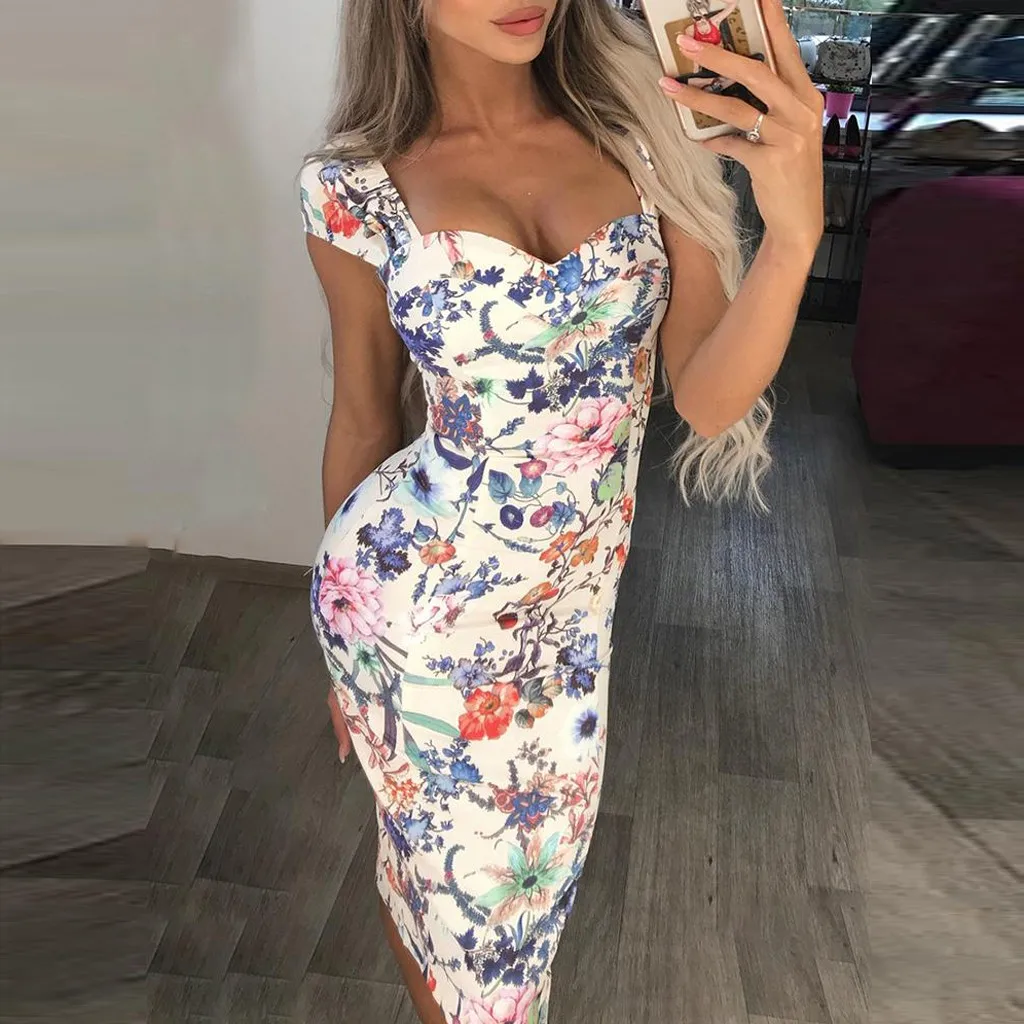 Sexy Women Multicolor Pint Party Dress Female Summer Bodycon Fashion Dress Ladies Holiday Dress
Sexy Women Multicolor Pint Party Dress Female Summer Bodycon Fashion Dress Ladies Holiday Dress