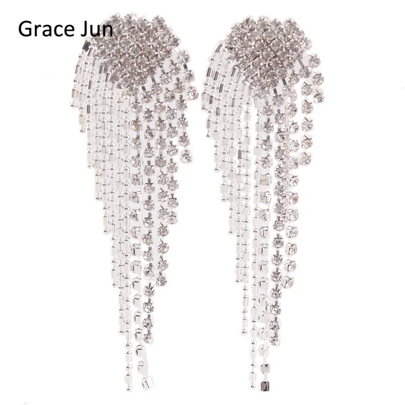 Grace Jun New Arrival Big Heart Shape Tassel Rhinestone Clip on Earrings No Pierced Charm Chandelier Jewelry No Hole Ear Clip
Grace Jun New Arrival Big Heart Shape Tassel Rhinestone Clip on Earrings No Pierced Charm Chandelier Jewelry No Hole Ear Clip