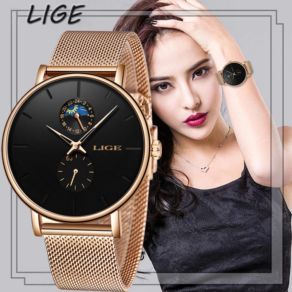 LIGE Womens Watches Top Brand Luxury Waterproof Watch Fashion Ladies Stainless Steel Ultra-Thin Casual WristWatch Quartz Clock
LIGE Womens Watches Top Brand Luxury Waterproof Watch Fashion Ladies Stainless Steel Ultra-Thin Casual WristWatch Quartz Clock