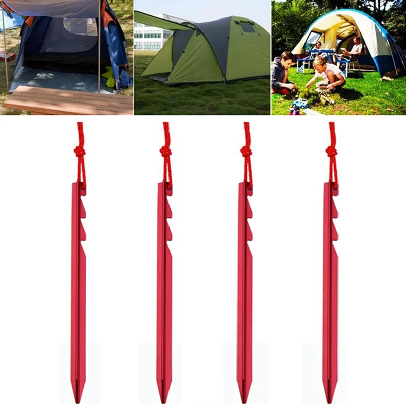 New Professional 4pcs/lot 18cm Adjustable Tent Peg Nail 7001 Aluminium Alloy Stake Rope Camping Equipment Tent Accessories
New Professional 4pcs/lot 18cm Adjustable Tent Peg Nail 7001 Aluminium Alloy Stake Rope Camping Equipment Tent Accessories