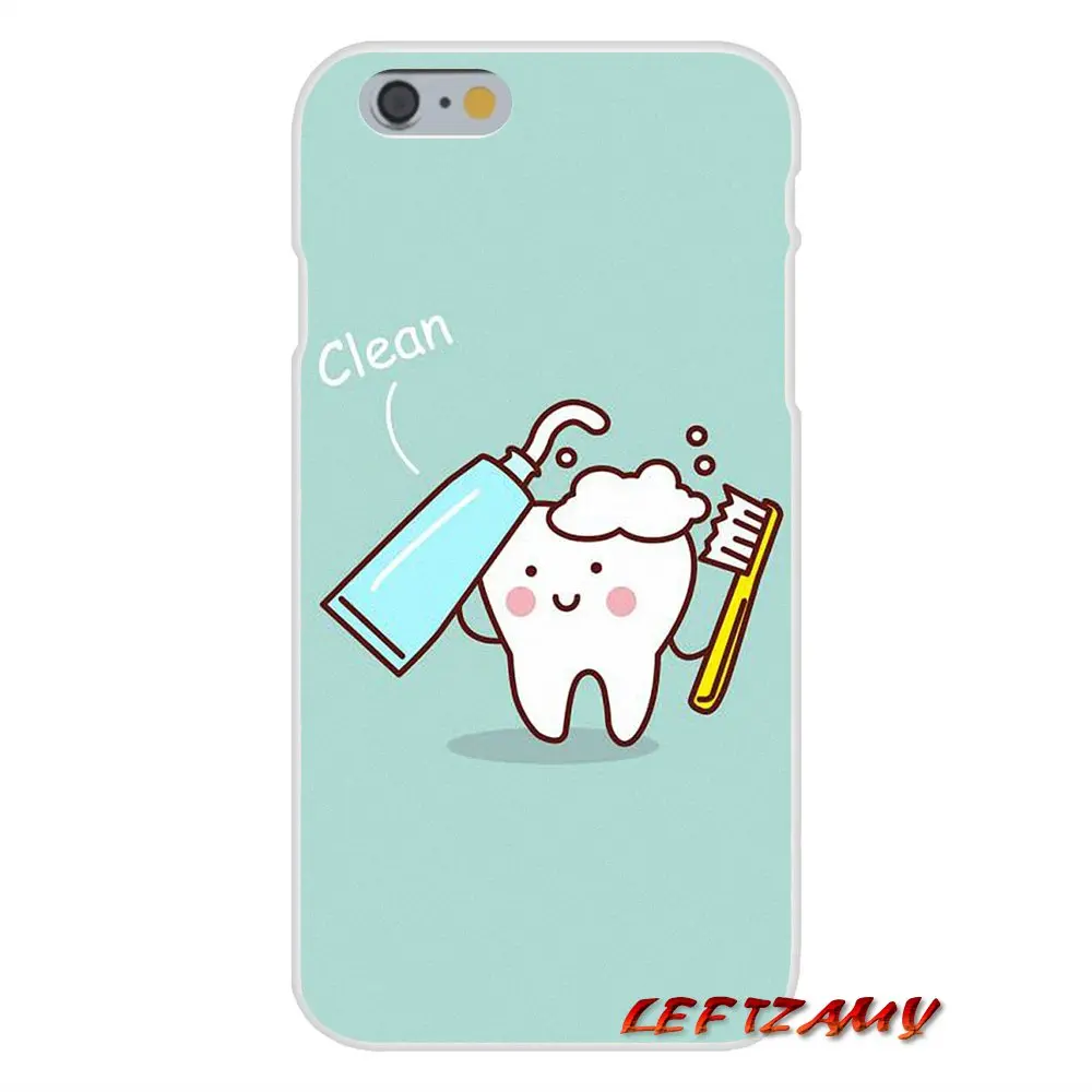 Cute Cartoon Dentist Dental Crowned Tooth Mobile Phone Cases For iPhone X XR XS MAX 4 4S 5 5S 5C SE 6 6S 7 8 Plus ipod touch | Мобильные