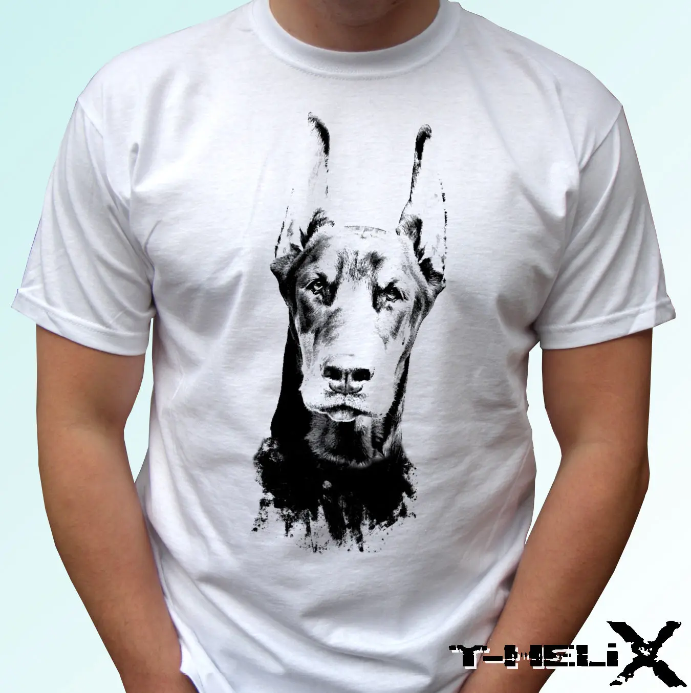 Doberman/футболка с принтом головы собаки футболка дизайнерская мужская и женская