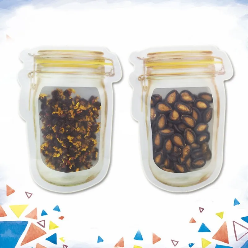 5Pcs/Lot Food Safe Portable Mason Jar Shape Zipper Sealed Storage Bag Kitchen Travel Food Snack Candy Storage Zipper Bags
5Pcs/Lot Food Safe Portable Mason Jar Shape Zipper Sealed Storage Bag Kitchen Travel Food Snack Candy Storage Zipper Bags