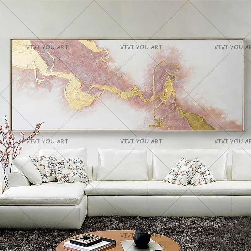 High Quality Artist 100% Handmade Golden Colors Abstract Oil Painting on Canvas Golden Foil Abstract Pink Wall Art Picture
High Quality Artist 100% Handmade Golden Colors Abstract Oil Painting on Canvas Golden Foil Abstract Pink Wall Art Picture
