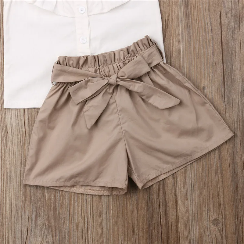 2019 Toddler Baby Girls Clothes Set Summer Kids Outfit Ruffle Fly Sleeve Top+Button Knot Shorts 2pcs Children Clothing Set
2019 Toddler Baby Girls Clothes Set Summer Kids Outfit Ruffle Fly Sleeve Top+Button Knot Shorts 2pcs Children Clothing Set