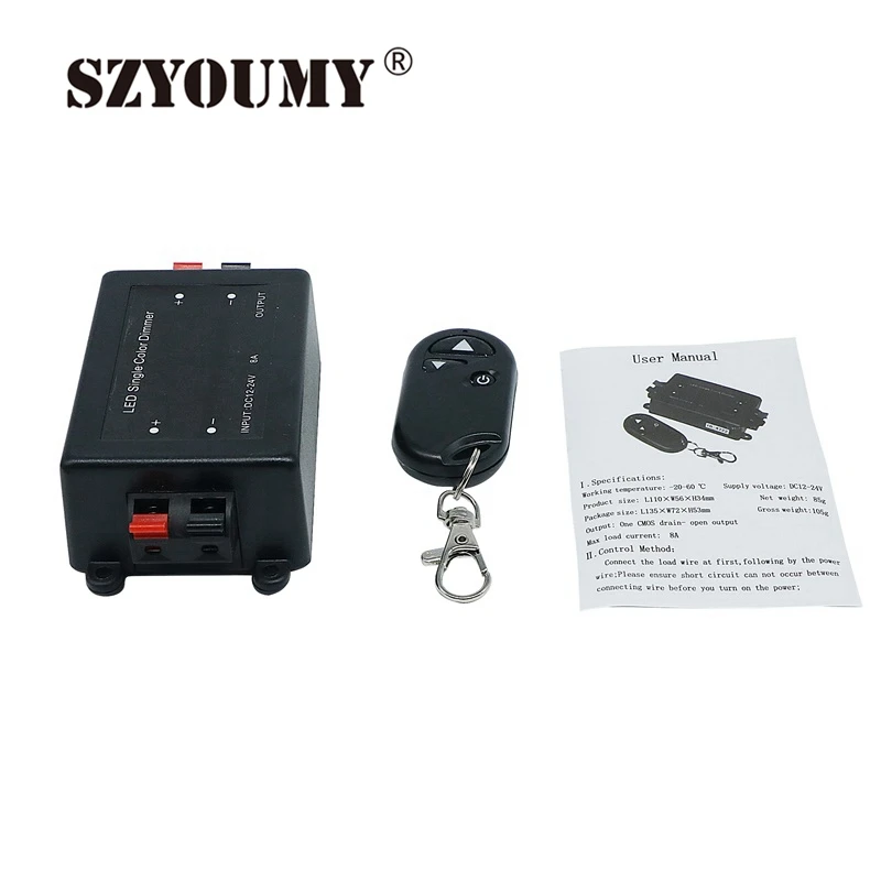 SZYOUMY 10 Sets RF LED Dimmer Wireless Brightness 3 Keys Remote Controller DC 12-24V 8A for 5050 3528 Single Color Strip Lights
SZYOUMY 10 Sets RF LED Dimmer Wireless Brightness 3 Keys Remote Controller DC 12-24V 8A for 5050 3528 Single Color Strip Lights