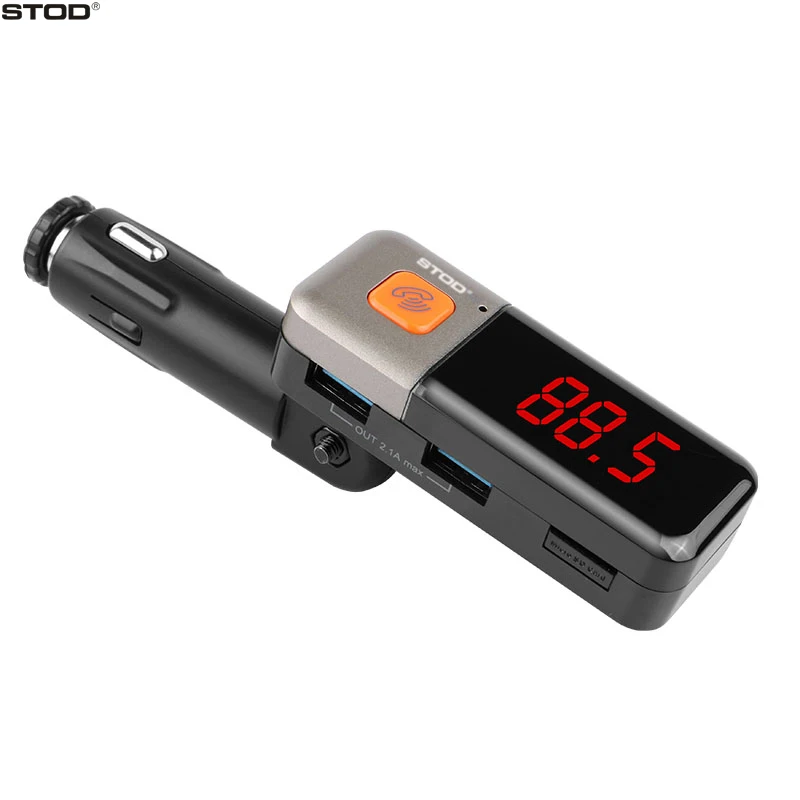 Автомобильное зарядное устройство STOD с двумя USB Bluetooth 2.1A AUX MircoSD TF карта MP3 плеер fm