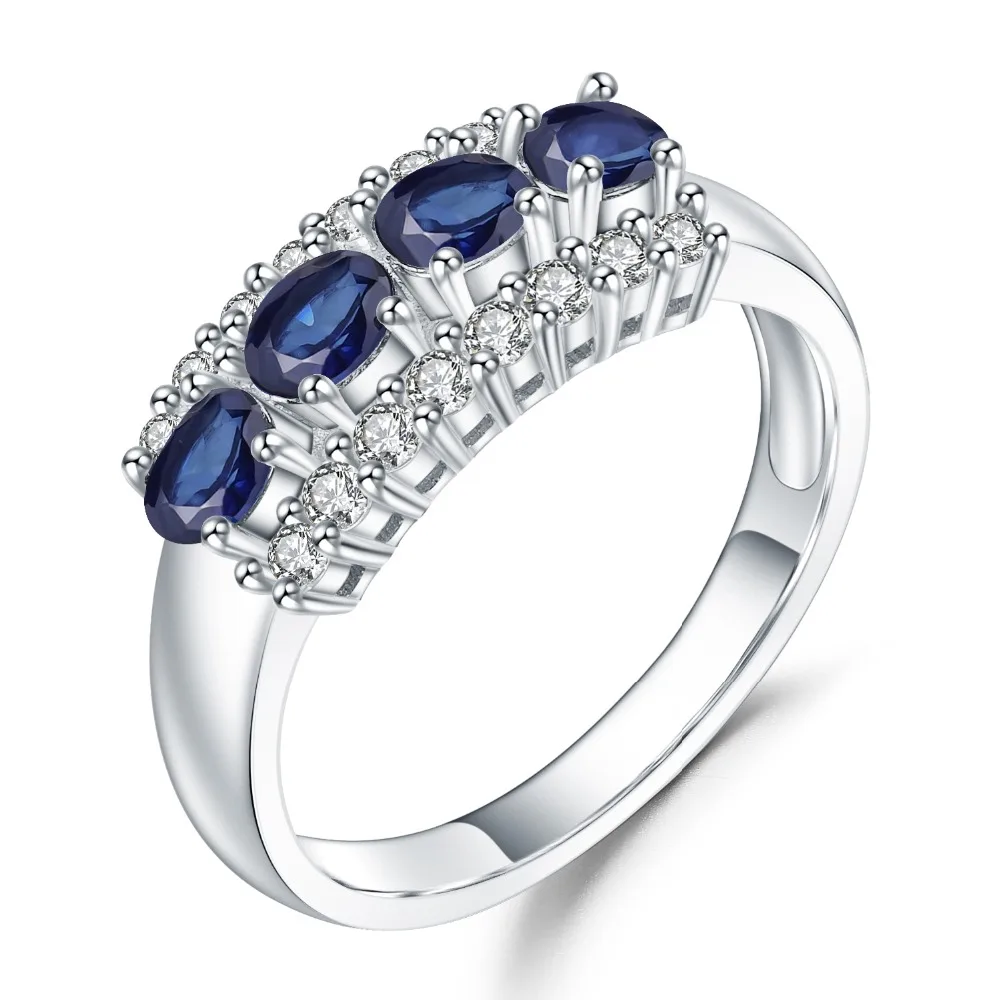 GEM'S BALLET 0.92Ct Natural Blue Sapphire Ring 925 Sterling Silver Wedding Bands Rings For Women Valentine's Day Fine Jewelry
GEM'S BALLET 0.92Ct Natural Blue Sapphire Ring 925 Sterling Silver Wedding Bands Rings For Women Valentine's Day Fine Jewelry