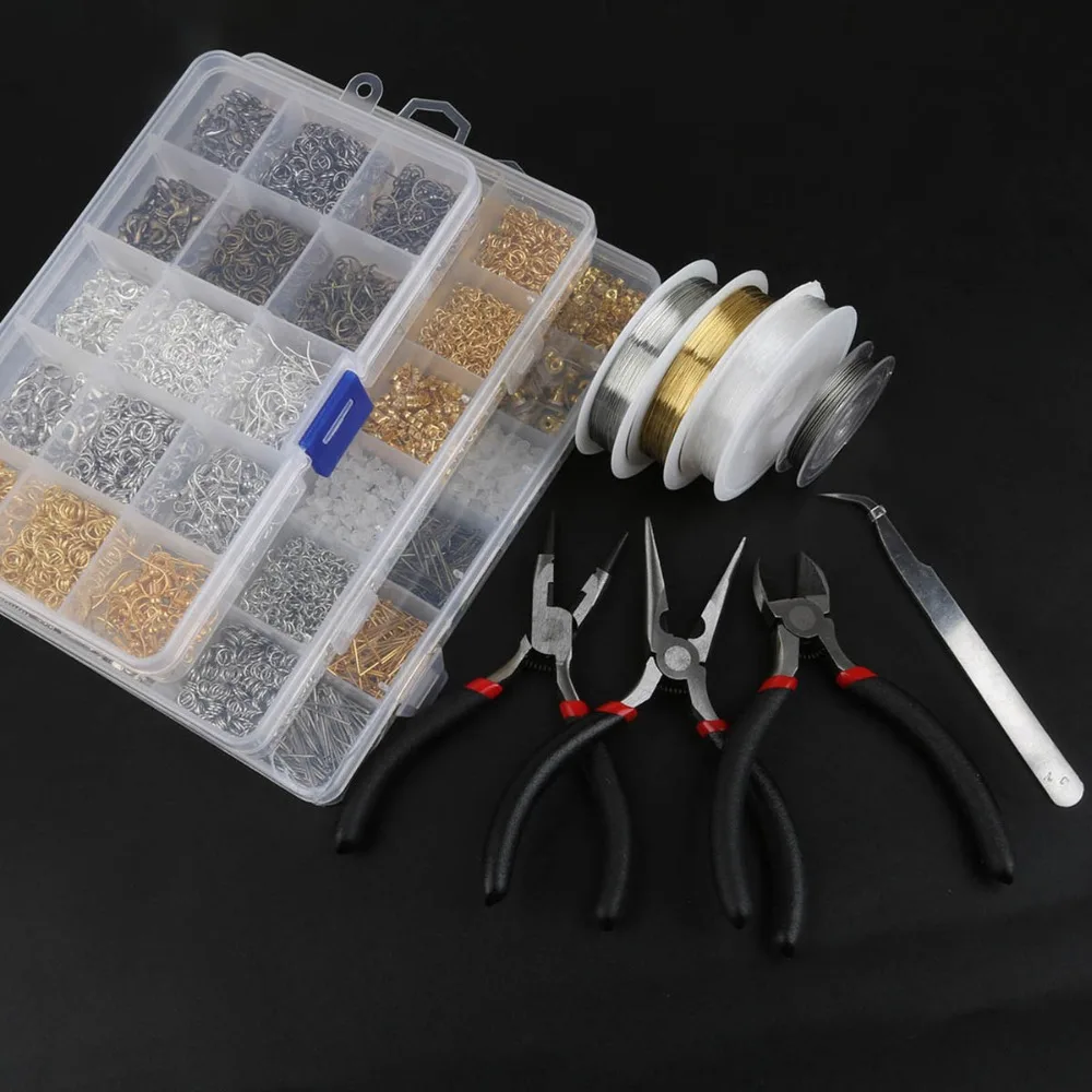 High Quality DIY Jewelry Findings Making Box with Jewelry Tool Opp bags/ring/Metal fittings For Personality Beads Kit Necklace
High Quality DIY Jewelry Findings Making Box with Jewelry Tool Opp bags/ring/Metal fittings For Personality Beads Kit Necklace