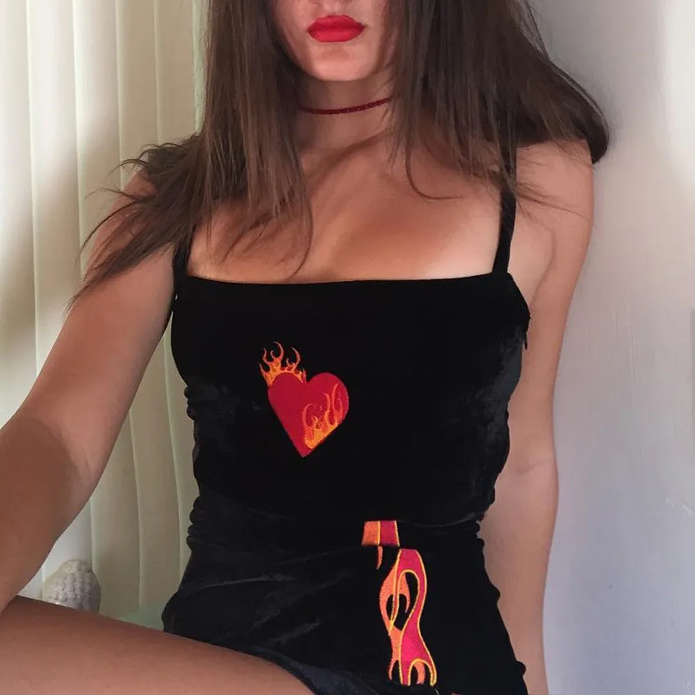 Сексуальная Женская летняя майка 2018 сексуальная мода женская с принтом пламени