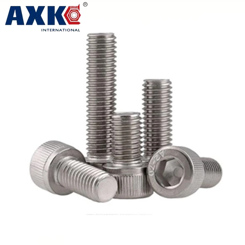 AXK 100 шт. M5 DIN912 Шестигранная головка из нержавеющей стали с шестигранной головкой