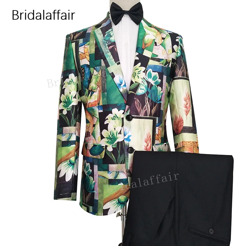 Bridalaffair мужской костюм смокинг зеленая Женская одежда для певцов облегающий