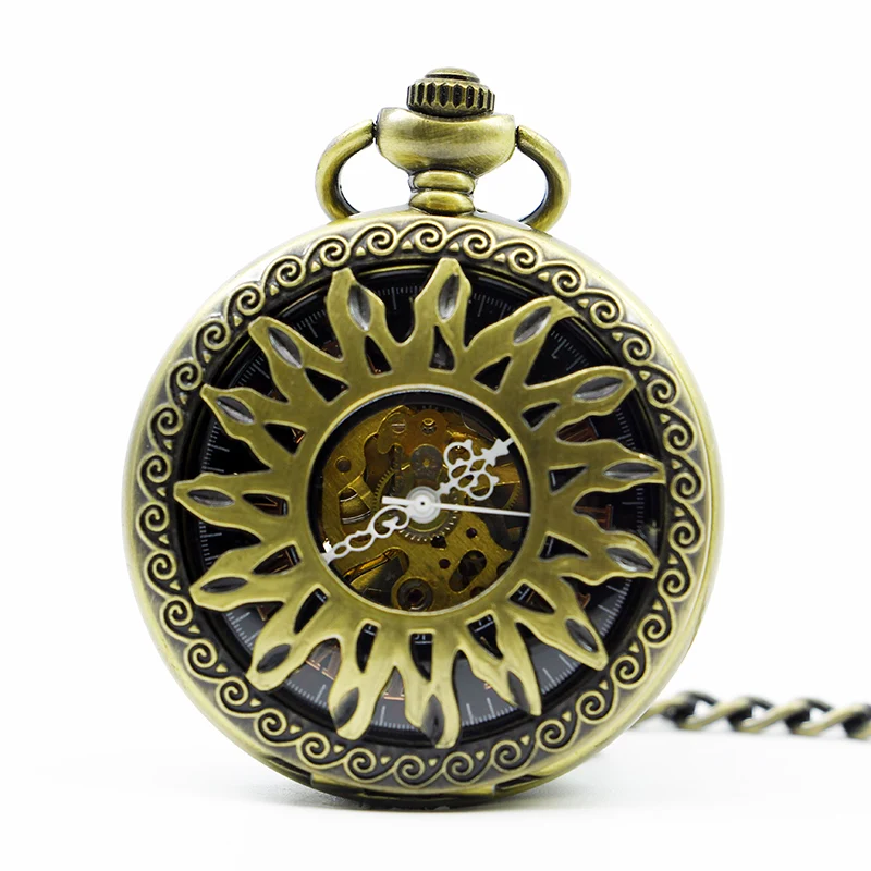 Bronze Steampunk Sunflower Hand Wind Mechanical Pocket Watches Men Roman Numberals Hollow Hand Fob Chain Watches PJX1257
Bronze Steampunk Sunflower Hand Wind Mechanical Pocket Watches Men Roman Numberals Hollow Hand Fob Chain Watches PJX1257