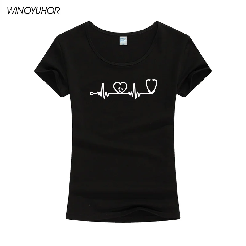 New Heartbeat Of Nurse T Shirts Women Girls Tops Cotton Causal Short Sleeve Tee Female Funny Doctor Nurse's Day Gift T-Shirt
New Heartbeat Of Nurse T Shirts Women Girls Tops Cotton Causal Short Sleeve Tee Female Funny Doctor Nurse's Day Gift T-Shirt
