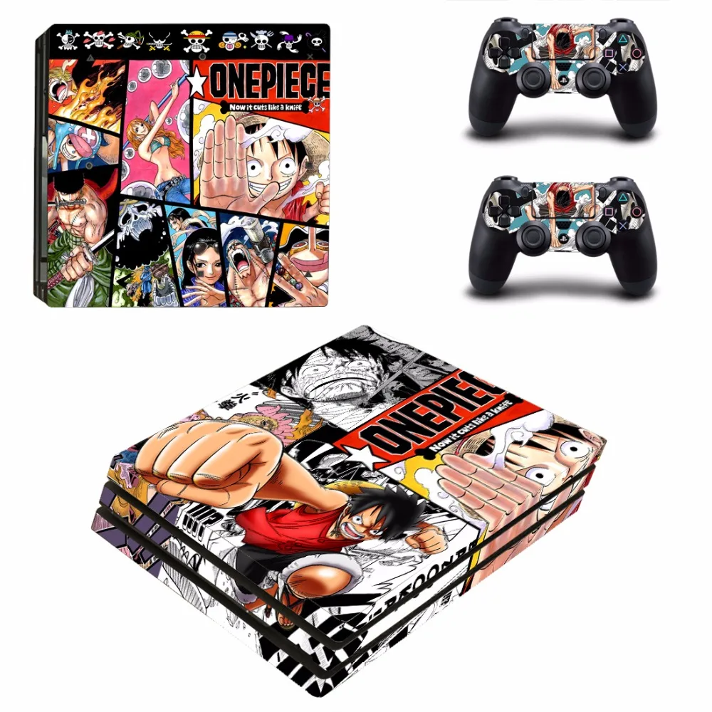 Anime One Piece PS4 Pro Skin Sticker For Sony PlayStation 4 Console and 2 Controllers Skins Stickers Decal Vinyl | Электроника