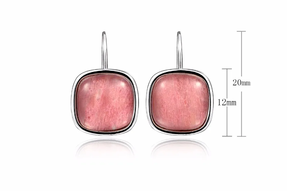Dormith modern stylish 10*10 Natural Amazonite Gemstone drop earrings for women jewelry