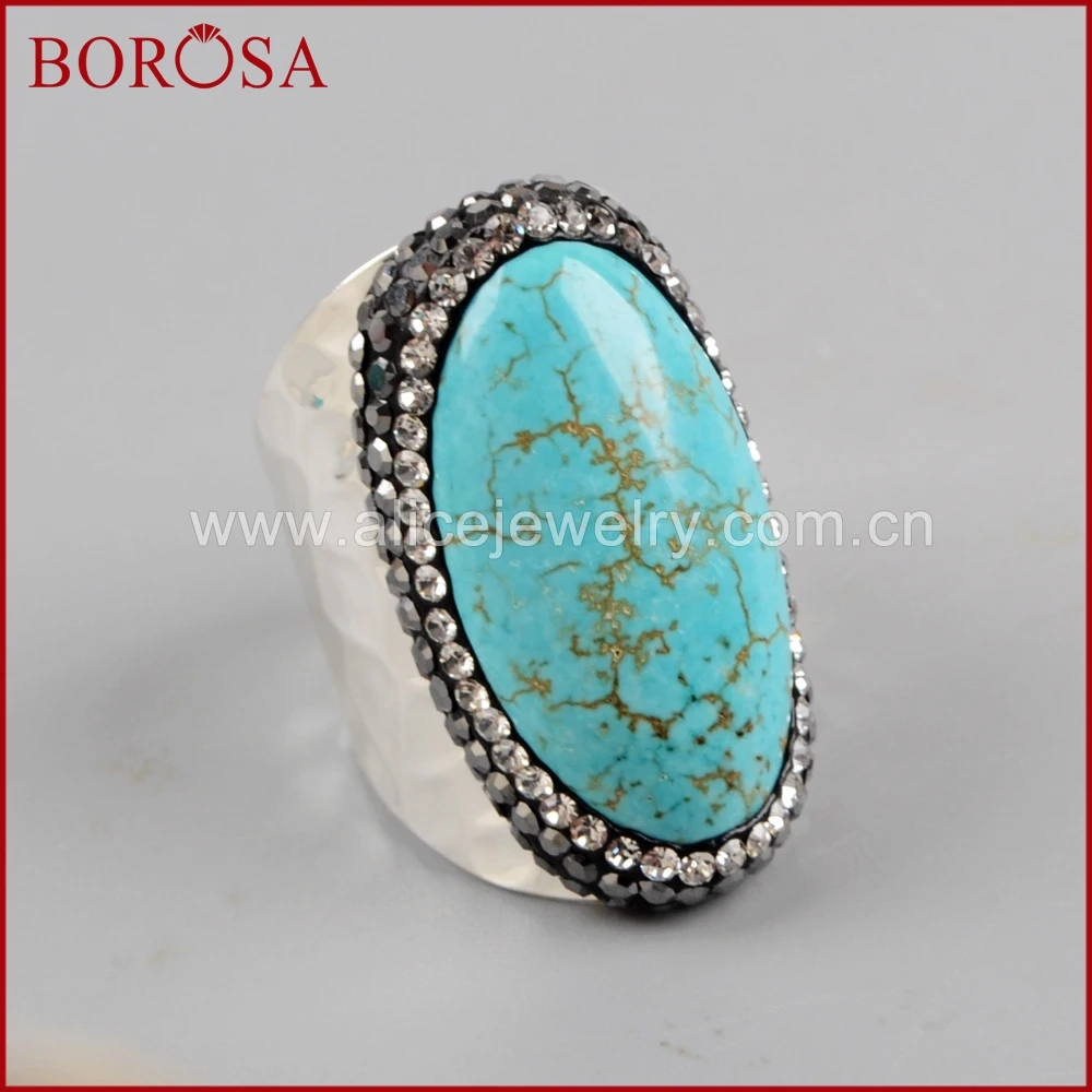 BOROSA 5/10PCS Mixed Shapes Blue Howlite Silver Color Band Ring Rhinestone Pave Blue Stone Gems Ring Druzy Jewelry JAB921
BOROSA 5/10PCS Mixed Shapes Blue Howlite Silver Color Band Ring Rhinestone Pave Blue Stone Gems Ring Druzy Jewelry JAB921
