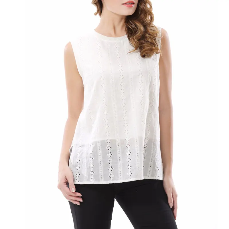Women Blouses New Fashion Hollow Out Striped Office Shirt Plus Size White Blouse Ladies Sleeveless High Low Tops Summer Blusas
Women Blouses New Fashion Hollow Out Striped Office Shirt Plus Size White Blouse Ladies Sleeveless High Low Tops Summer Blusas
