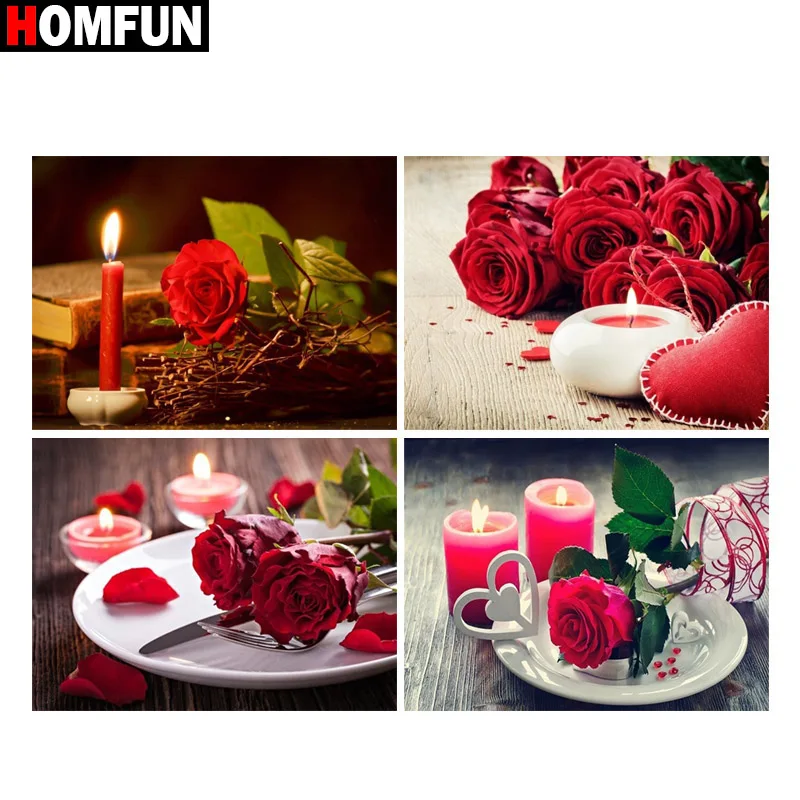 HOMFUN Full Square/Round Drill 5D DIY Diamond Painting "Rose flower candle" 3D Embroidery Cross Stitch 5D Home Decor
HOMFUN Full Square/Round Drill 5D DIY Diamond Painting "Rose flower candle" 3D Embroidery Cross Stitch 5D Home Decor