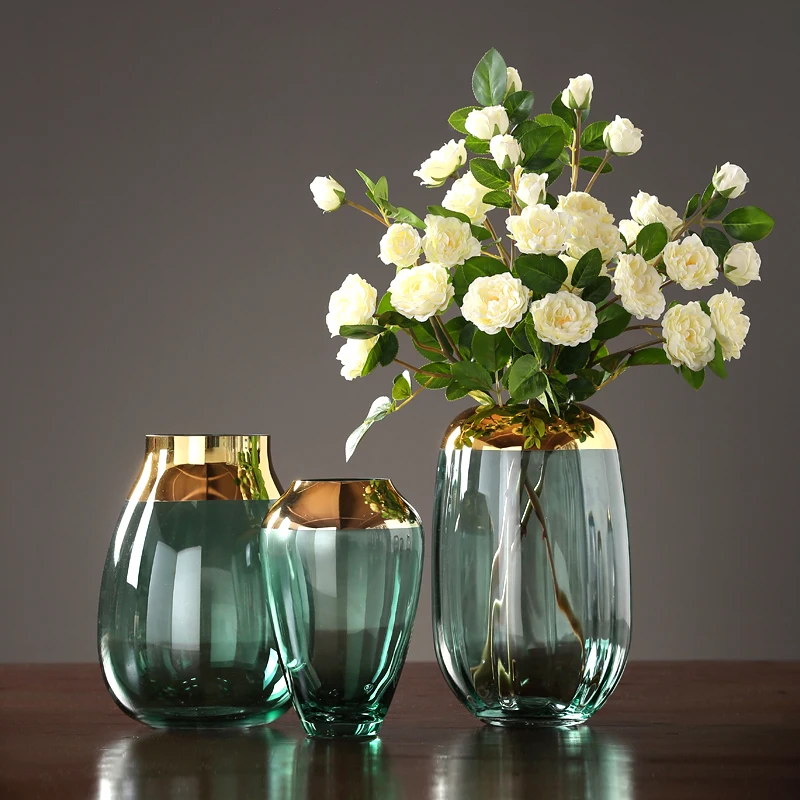 Modern luxury glass vases Grey/green Hydroponics dried flower glass containers Electroplate large vase home decoration vase
Modern luxury glass vases Grey/green Hydroponics dried flower glass containers Electroplate large vase home decoration vase
