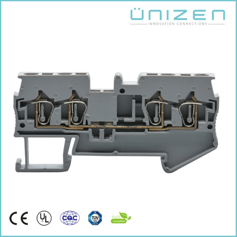 UNIZEN JUT3 2.5/2 2 60 шт. 800 в/24а серая пружина din рейка Клеммная колодка 24 12AWG reihenklemmen 0 4mm2