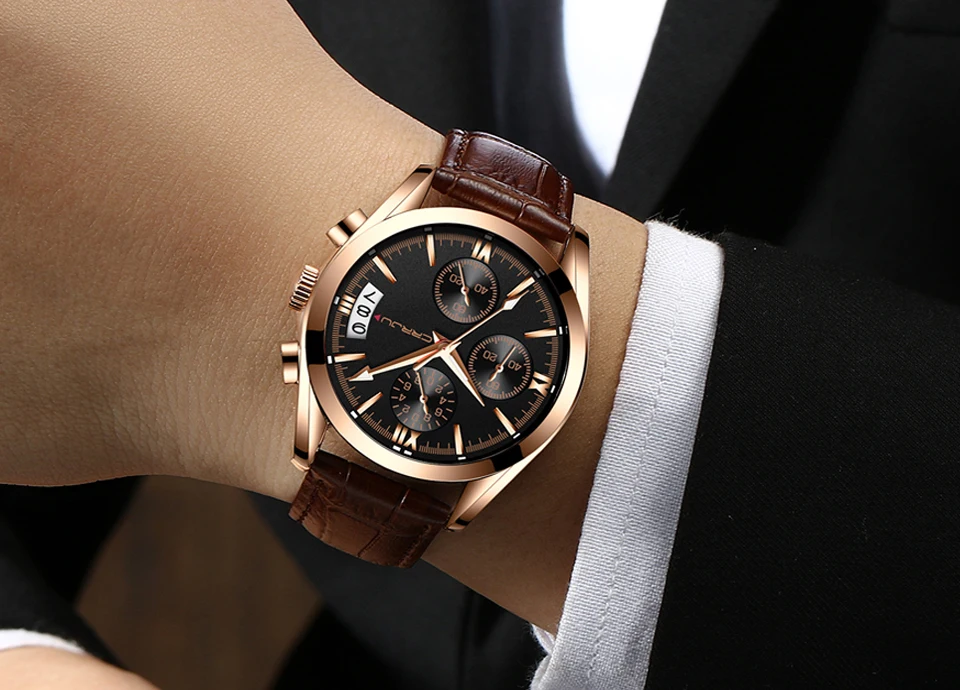 CRRJU Casual Business Men Watches Genuine Leather Strap Quartz Male Wristwatch Chronograph Sport Clock Display Date Reloj Hombre
CRRJU Casual Business Men Watches Genuine Leather Strap Quartz Male Wristwatch Chronograph Sport Clock Display Date Reloj Hombre