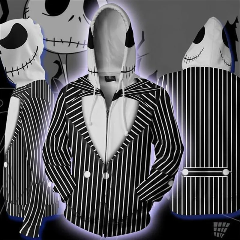 CostumeBuy Story Of The Night Before Christmas Jack Hooded Sweatershirt Black White Stripes Zipper Sweatshirt L920
CostumeBuy Story Of The Night Before Christmas Jack Hooded Sweatershirt Black White Stripes Zipper Sweatshirt L920