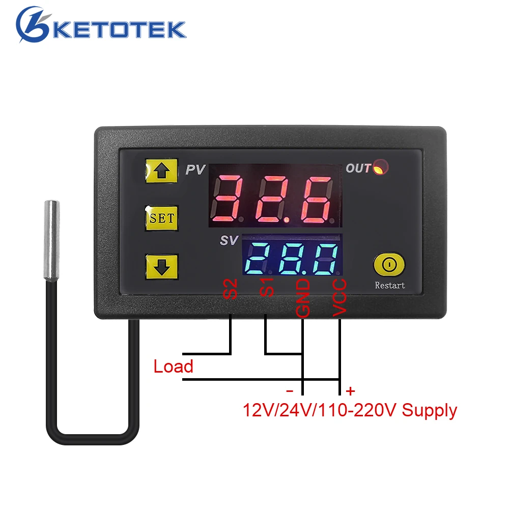 Digital Thermostat Regulator 10A Relay Temperature Controller LED Display Heating Cooling Control Switch Thermostat Instruments
Digital Thermostat Regulator 10A Relay Temperature Controller LED Display Heating Cooling Control Switch Thermostat Instruments