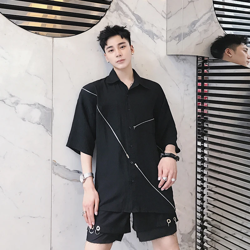 2017 New Men's clothing Bigbang Hair Stylist fashion street cloose zipper decorate shirt singer costumes
2017 New Men's clothing Bigbang Hair Stylist fashion street cloose zipper decorate shirt singer costumes