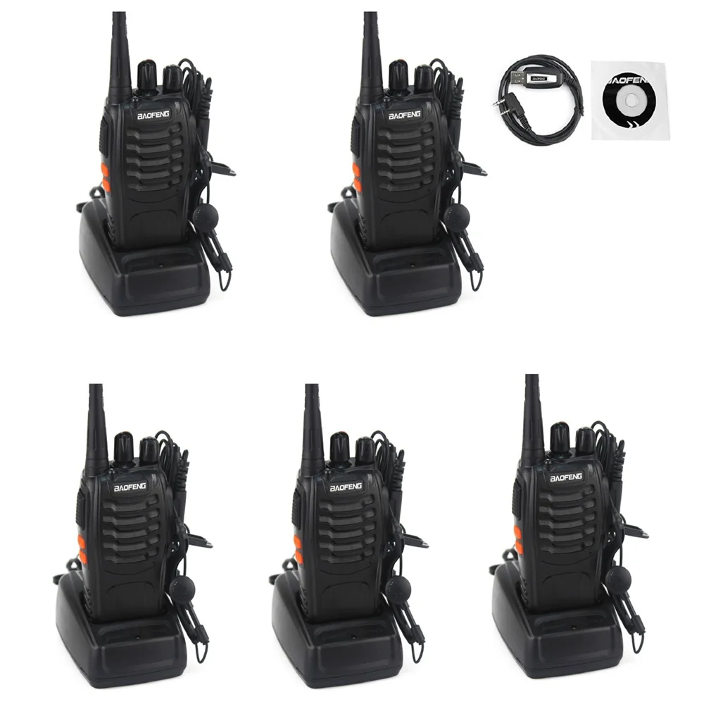 5PCS Baofeng BF-888S Walkie Talkie 5W Handheld Two Way Radio Portable CB Radio + 1pc programming cable
5PCS Baofeng BF-888S Walkie Talkie 5W Handheld Two Way Radio Portable CB Radio + 1pc programming cable