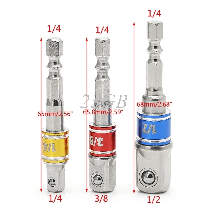 Power Screwdriver Driver Socket Bit Adapter Drill 1/4" 3/8" 1/2" Hex Shank A09_15
Power Screwdriver Driver Socket Bit Adapter Drill 1/4" 3/8" 1/2" Hex Shank A09_15