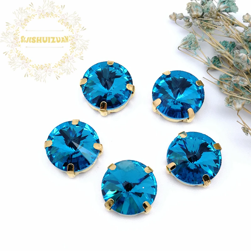 Turquoise blue Round Glass Crystal sew on rhinestones with gold claw Diy wedding dress accessories Free shipping
Turquoise blue Round Glass Crystal sew on rhinestones with gold claw Diy wedding dress accessories Free shipping