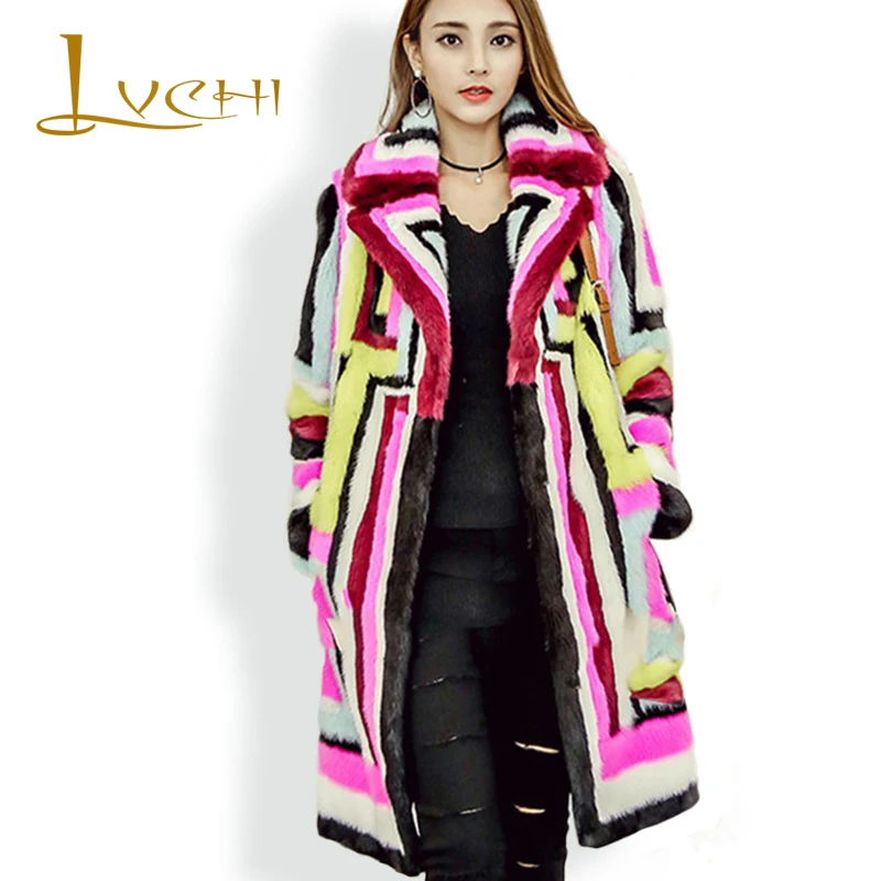 LVCHI 2019 Boho Fashion rainbow Autumn Winter Mink Fur Coat Colorful Women's Real Fur Coat Bohemian Maxi Full Pelt Mink Coat
LVCHI 2019 Boho Fashion rainbow Autumn Winter Mink Fur Coat Colorful Women's Real Fur Coat Bohemian Maxi Full Pelt Mink Coat