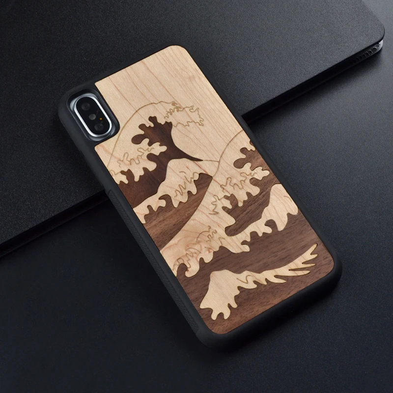 Чехол для Iphone 8x7 6 S Plus оригинальный защитный чехол из натурального дерева Samsung Galaxy