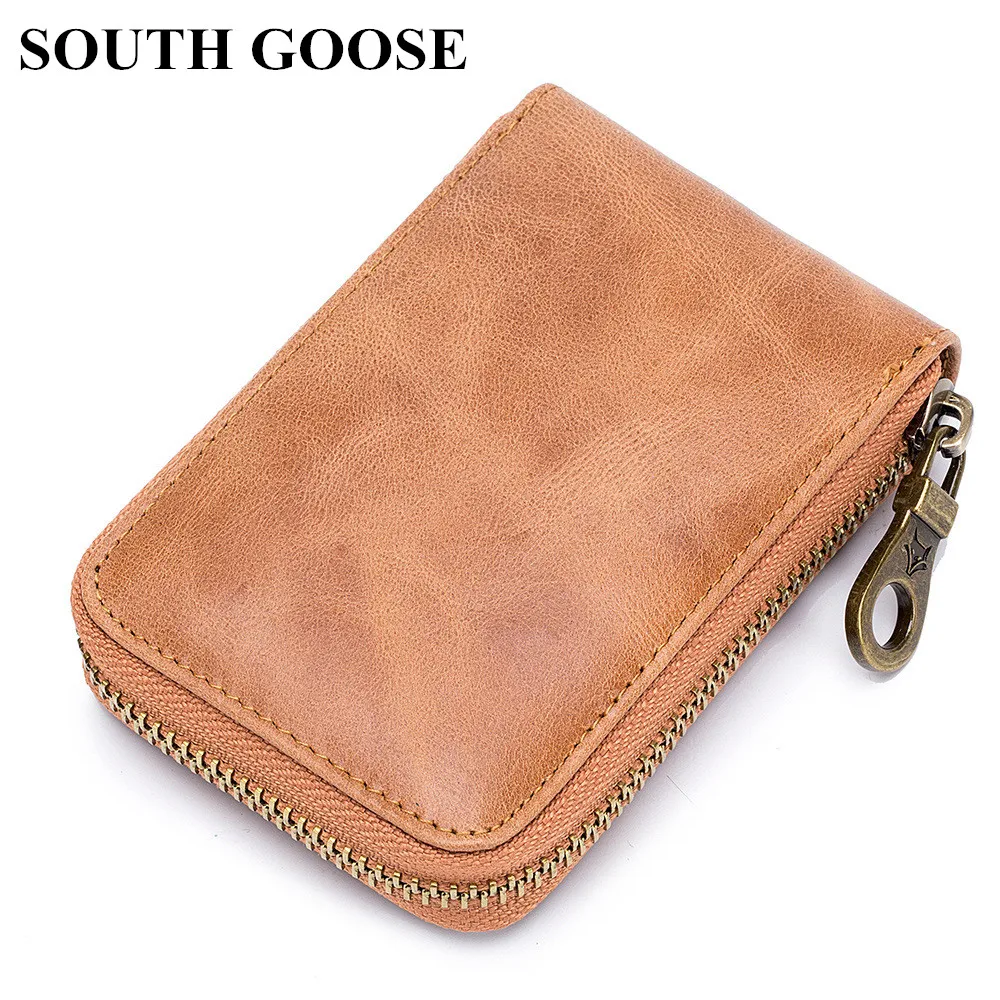 SOUTH GOOSE Brand Genuine Leather Credit Card Holder Men Vintage Business Card Case Women Zipper Coin Purses Travel Wallet
SOUTH GOOSE Brand Genuine Leather Credit Card Holder Men Vintage Business Card Case Women Zipper Coin Purses Travel Wallet