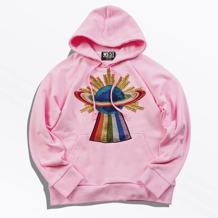 New High Men Pink embroidery planet UFO gentleman Hoodies Hoody hooded Sweatshirts velvet Cotton Drake Thicken Fleece #d80
New High Men Pink embroidery planet UFO gentleman Hoodies Hoody hooded Sweatshirts velvet Cotton Drake Thicken Fleece #d80