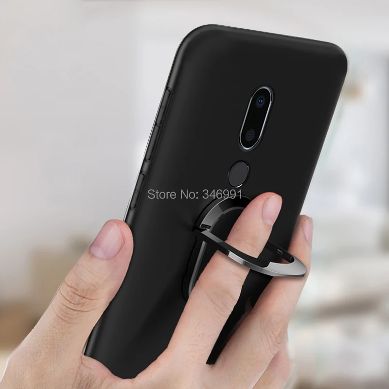 Чехол для Meizu M8 Lite роскошный мягкий черный чехол 5 7 дюйма с металлическим кольцом