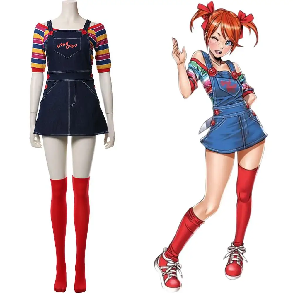 Child's Play Cosplay Chucky Costume Chucky Dress Outfit Adult Girls Women Fancy Dress Halloween Carnival Costume Custom
Child's Play Cosplay Chucky Costume Chucky Dress Outfit Adult Girls Women Fancy Dress Halloween Carnival Costume Custom