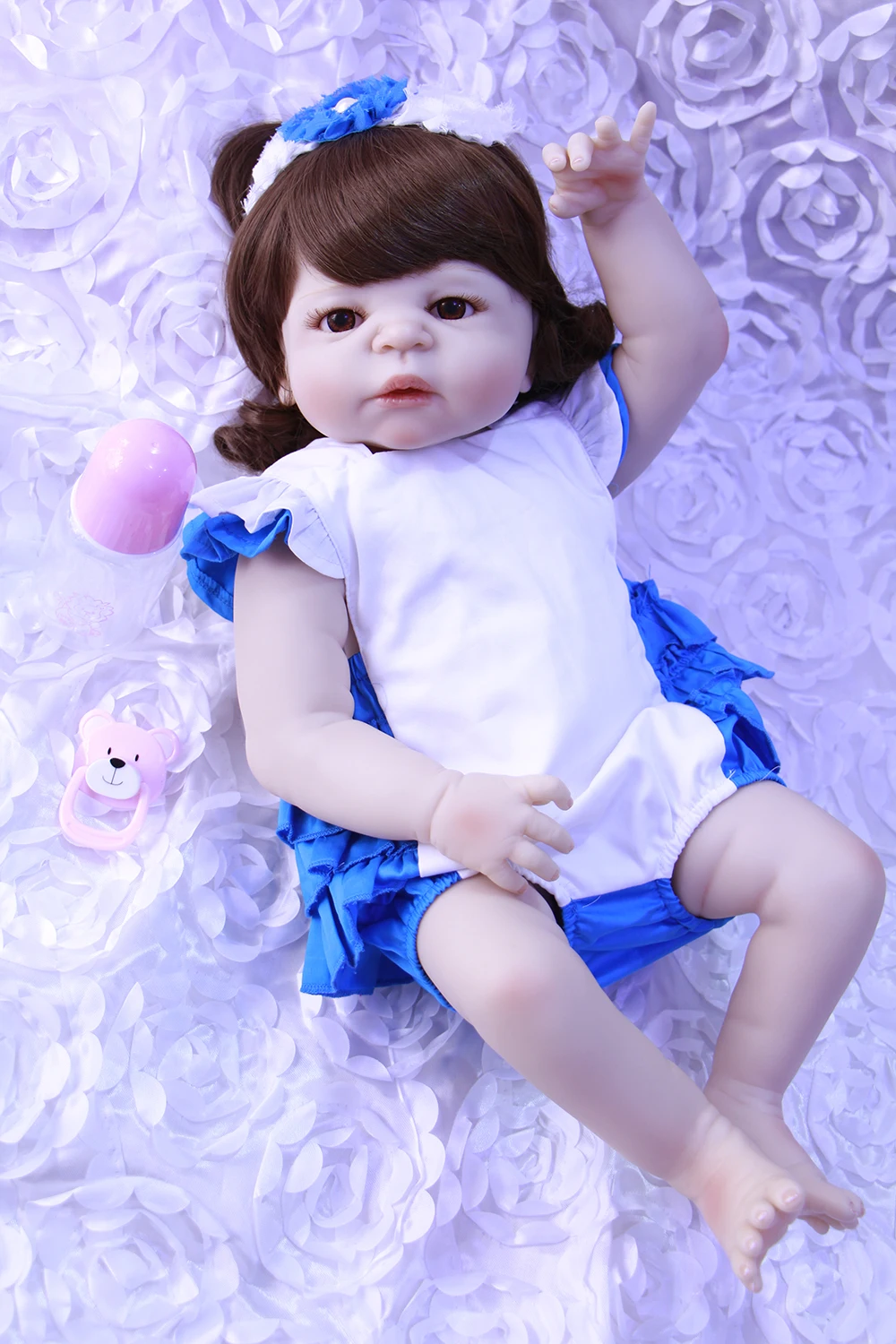 55cm Full Silicone Body Reborn Girl Baby Doll Toy Lifelike Vinyl Princess Toddler Doll Birthday Gift Present Girl dollmai
55cm Full Silicone Body Reborn Girl Baby Doll Toy Lifelike Vinyl Princess Toddler Doll Birthday Gift Present Girl dollmai