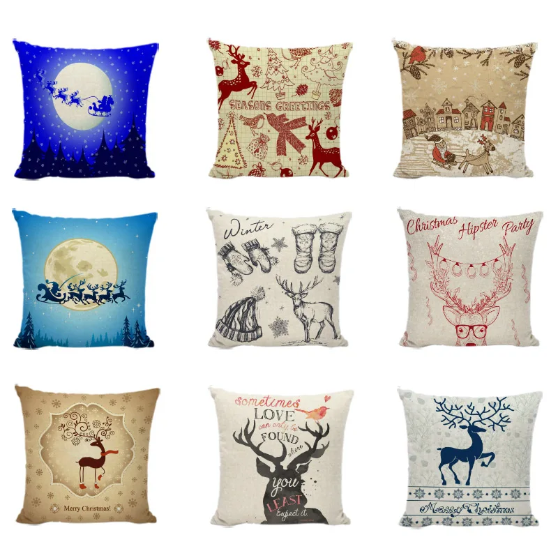 Cushion Covers Christmas Elk Santa Sleigh Moon Pillowcase Christmas Pillow Covers home Sofa Car Seat Decor Accessories
Cushion Covers Christmas Elk Santa Sleigh Moon Pillowcase Christmas Pillow Covers home Sofa Car Seat Decor Accessories