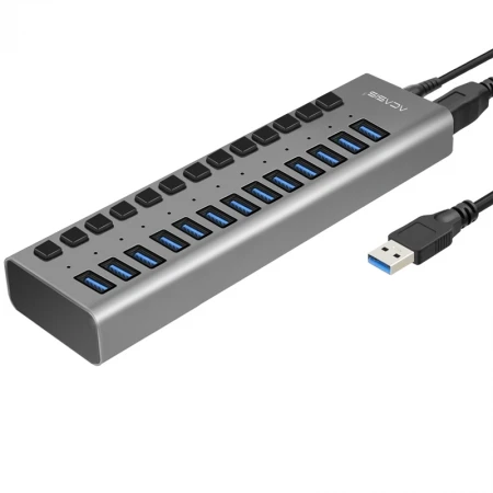 Acasis USB Hub 3.0 13 Port USB 3.0 Hub Splitter High Speed 5Gbps LED Indicator With Power Adapter for MacBook Laptop PC
Acasis USB Hub 3.0 13 Port USB 3.0 Hub Splitter High Speed 5Gbps LED Indicator With Power Adapter for MacBook Laptop PC